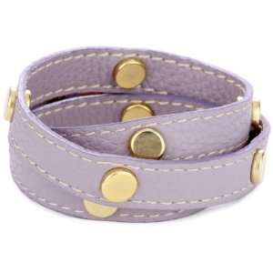  Lalucca Gia Lavender Gold Stud Triple Wrap Bracelet 