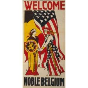  1917 poster Welcome noble Belgium