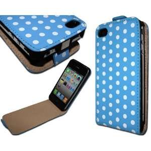 Dot Flip Leather Case Pouch Cover Holster for Apple iPhone 4 4S at&t 
