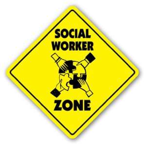  SOCIAL WORKER ZONE Sign xing gift novelty bsw counselor 