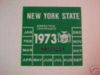 new york 1973 registration inspection sticker windshild  