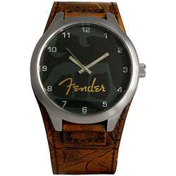 Fender Mens Gothic Rock Tan Leather Watch  