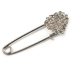  Silver Plated Crystal Heart Pin Brooch Jewelry