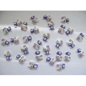 Nail Art 3d 30 Pieces Purple Hello Kitty for Nails, Cellphones 1.3cm 