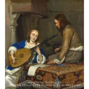  A Woman Playing the Theorbo Lute and a Cavalier