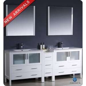 Fresca FVN62 361236WH UNS Torino 84 Inch Modern Double Sink Bathroom