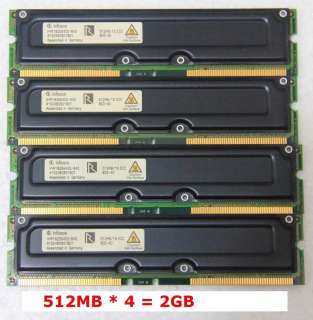 infineon 2GB(4X512MB) PC800 40 ECC Rambus RDRAM Memory  