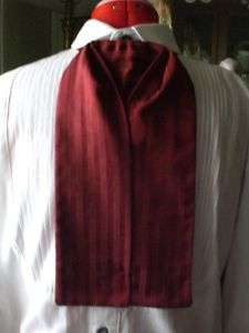 PUFF TIE~ASCOT~WINE RED~SASS~CAS~PROM~ RE ENACT~33 C  