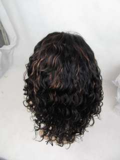 1B/30 Human Hair Full Lace Wig India Remy Curly 8 20  