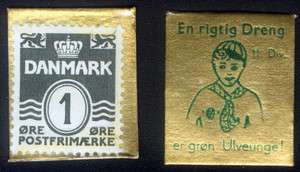 ORE DENMARK SCOUT WW II GOLD ENCASED COIN NOTE STAMP  