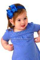 Royal Blue Hair Bow Headband Infant Toddler Girl  
