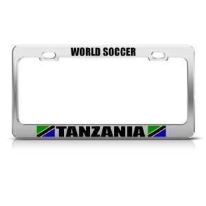 Tanzania Flag Chrome Sport Soccer license plate frame Stainless