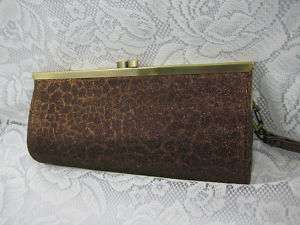 CLASSIC COIN BAG PURSE STYLE WALLET CLUTCH BAG BROWN  