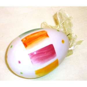  Color Band Porcelain Easter Egg Ornament