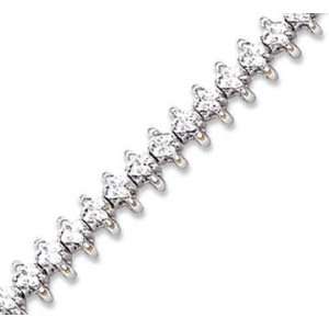    14k White Gold Wing 4.20 Carat Diamond Tennis Bracelet Jewelry