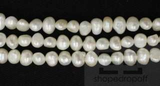 Designer 2 Piece White Freshwater Pearl Necklace & Bracelet Set  