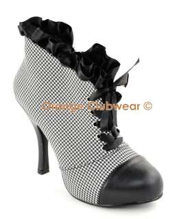   Houndstooth Victorian Costume High Heels Shoes 885487465838  