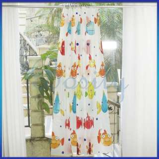 Waterproof Fabric PEVA Tropical Fish Pattern Shower Curtain with 12 