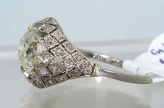 167375 3.61CT ANTIQUE OLD MINER CUT DIAMOND ENGAGEMENT RING PLATINUM 