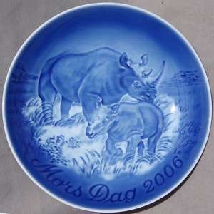 BING & GRONDAHL 2006 Mothers Day Plate B&G Rhinocerous MIB  