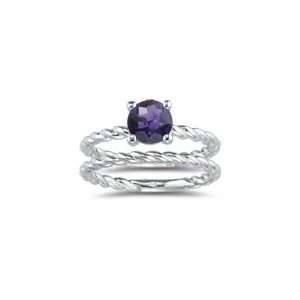  0.85 Amethyst Ring in 18K White Gold 8.0 Jewelry