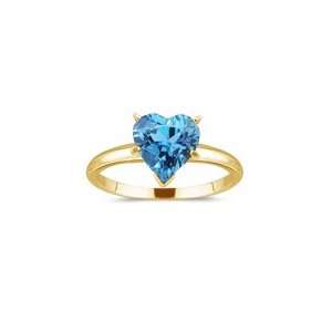  1.42 Cts Swiss Blue Topaz Solitaire Ring in 14K Yellow 