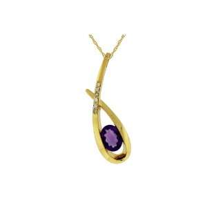 Arzun Color Collection Ladies 1.08 ct Amethyst & Diamond Necklace in 