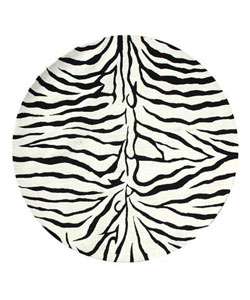 Hand tufted Zebra Stripe Wool Rug (8 ft Round)  