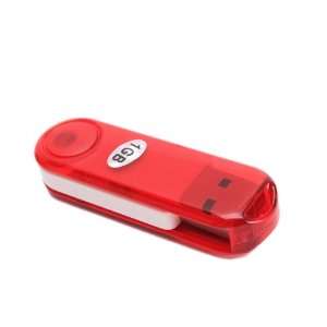  1GB Crystal Rotatable USB Flash Memory Drive Red 