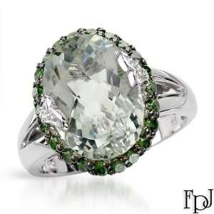 85 Ctw. Green Amethyst, Fancy Vivid Green Enhanced Diamond And I   J 