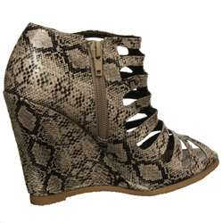 Coconuts Womens Oliver Snake Print Wedge Sandals  