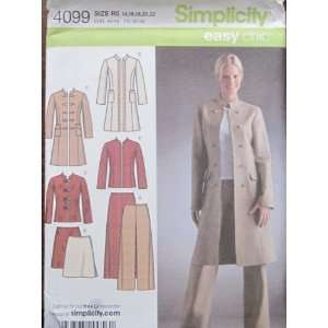 SIMPLICITY PATTERN 4099 MISSES/MISS PETITE PANTS,AND COAT OR JACKET 