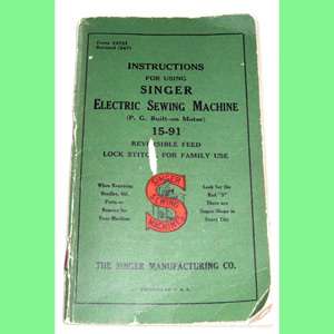 1933 SINGER SEWING MACHINE Manual INSTRUCTIONS 95 40  