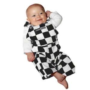    Infant Checkered Black/White Game Bibs Overalls