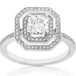 14k Gold 1 1/5ct TDW Princess Diamond Ring (F, VS1)  