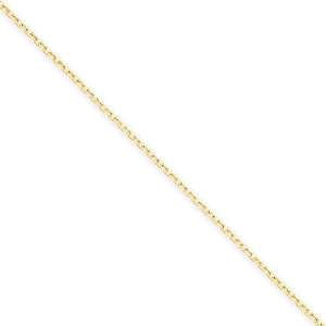  14k Yellow Gold 20 inch 0.75 mm Cable Chain Necklace in 