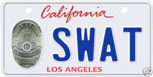 SWAT CA Police Biker Mini Golf Car License Plate  