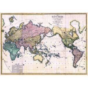  Historical World Map, 1816, Antique Map Wall Art