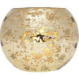  Large Gold Globe Mercury Glass Votive (star motif)