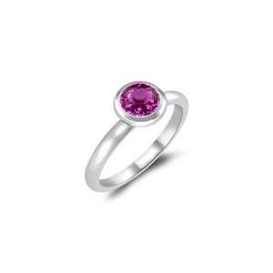  0.66 Cts Pink Sapphire Solitaire Ring in 14K White Gold 9 