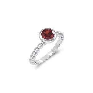  0.64 Cts Garnet Solitaire Ring in 14K White Gold 3.5 
