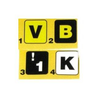   Keyboard Stickers, 4 High Contrast Color Combinations for PC & Mac