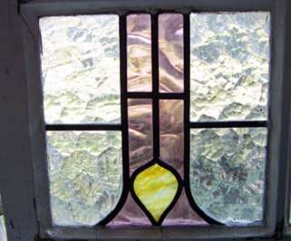 Antique Stained Glass Window 3 color Slag glass Hearts  