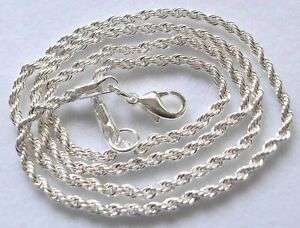 Silver EP Rope Chain Necklace 4mm 18~24 Hot Sale New  