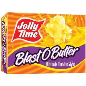 Jolly Time Microwave Popcorn, Blast O Butter, 3 Count (Pack of 6)