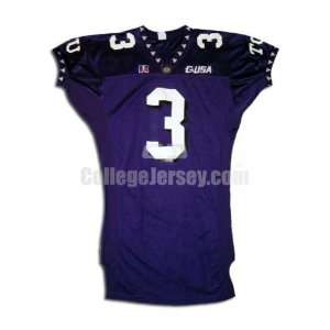  Purple No. 3 Game Used TCU Russell Football Jersey Sports 
