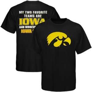 NCAA Iowa Hawkeyes Black Favorite Team T shirt  Sports 