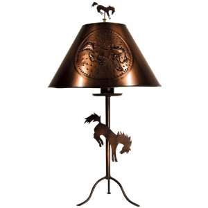  Rustic Bucking Horse Table Lamp with Shade and Finial 