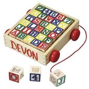 Wooden Blocks and Cart Personalized