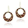 18k Gold/ Sterling Silver Leopard Hoop Earrings  